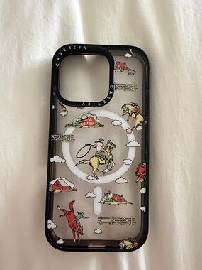 Casetify Black Trim Clear Case with Colorful Cowboy Rodeo Print